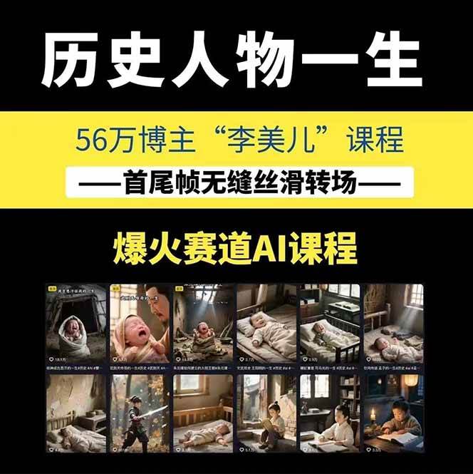 图片[1]-AI历史人物短视频创作，含IP打造、首尾帧无缝转场、智能体视频制作等核心教学内容-项目网