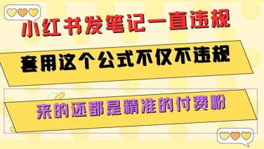 小红书发笔记一直违规，套用这个公式不仅不违规，来的还都是精准的付费粉-项目网