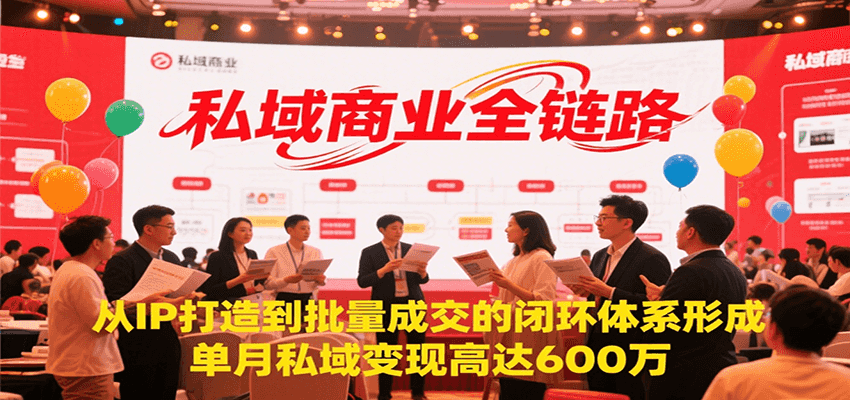 私域商业全链路，从IP打造到批量成交的闭环体系形成，单月私域变现600万-项目网