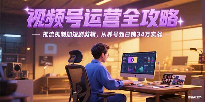 2025视频号运营全攻略，推流机制加短剧剪辑，从养号到日销34万实战-项目网