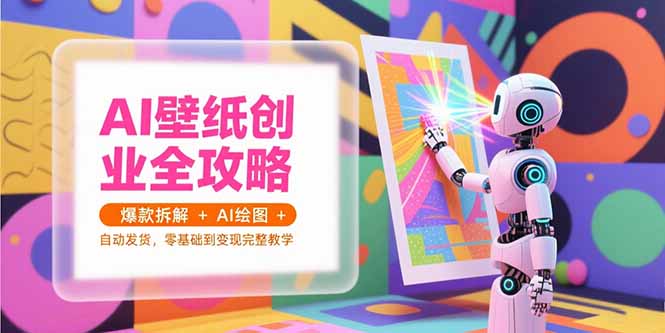 AI壁纸创业全攻略，爆款拆解+AI绘图+自动发货，零基础到变现完整教学-项目网