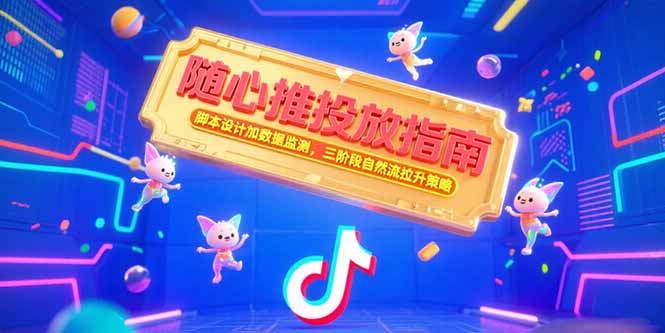 随心推投放指南，脚本设计加数据监测，三阶段自然流拉升策略-项目网