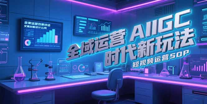 全域运营AIGC时代新玩法，文案封面设计公式，短视频运营SOP-项目网