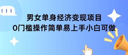 女单身经济项目变现周期长可复购率高日入1k+-项目网