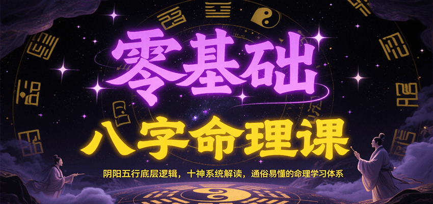 零基础八字命理课：阴阳五行底层逻辑，十神系统解读，通俗易懂的命理学习体系-项目网