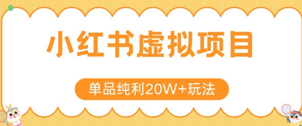 小红书卖虚拟产品，单品纯利20W+玩法分享，4节系列课程-项目网