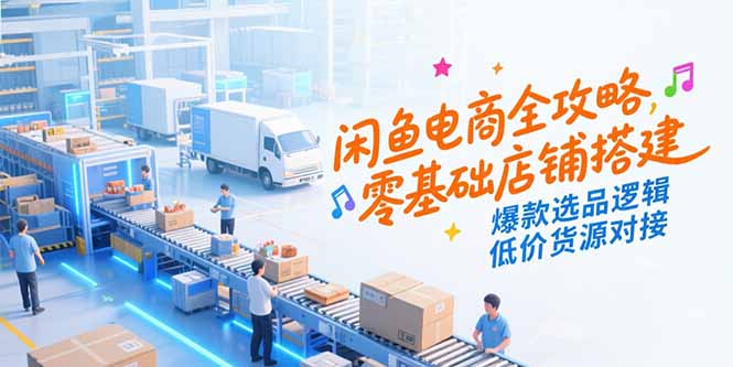 闲鱼电商全攻略，零基础店铺搭建，爆款选品逻辑，低价货源对接-项目网