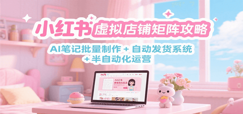 小红书虚拟店铺矩阵攻略：AI笔记批量制作 + 自动发货系统 + 半自动化运营-项目网