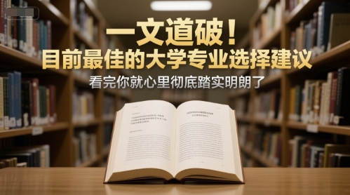 付费文章：一文道破！目前最佳的大学专业选择建议，看完你就心里彻底踏实明朗了-项目网