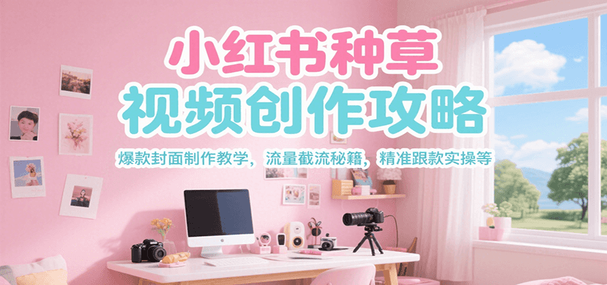 小红书种草视频创作攻略，爆款封面制作教学 ，流量截流秘籍 ，精准跟款实操等-项目网