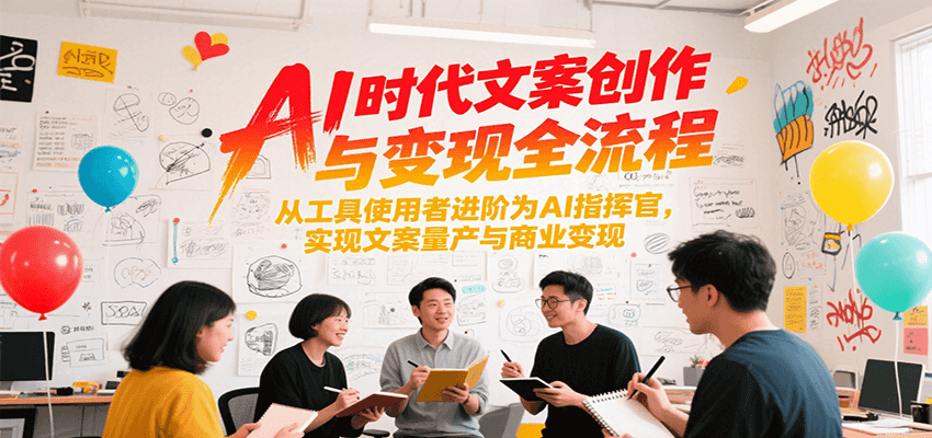 AI时代文案创作与变现全流程，从工具使用者进阶为AI指挥官，实现文案量产与商业变现-项目网