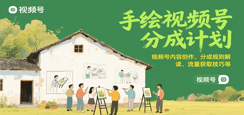 手绘视频号分成计划：视频号内容创作、分成规则解读、流量获取技巧等-项目网