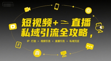 短视频+直播私域引流全攻略，IP打造 +视频引流 +直播引流 +私域沉淀-项目网