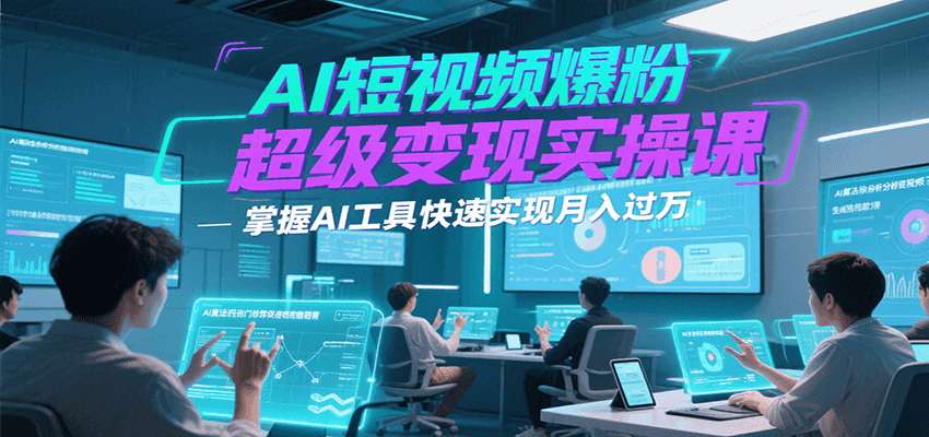 AI短视频爆粉超级变现实操课，掌握AI工具快速实现月入过万-项目网