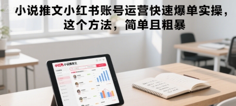 小说推文小红书账号运营快速爆单实操，这个方法，简单且粗暴-项目网