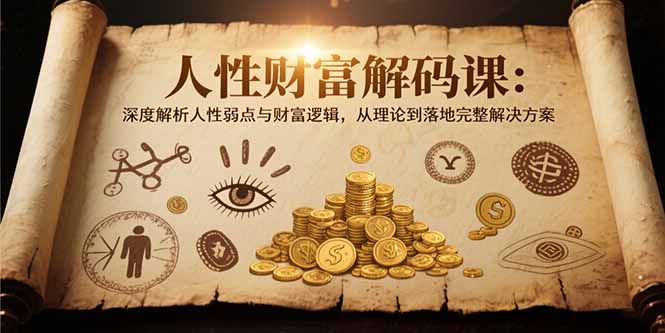 人性财富解码课6.0：深度解析人性弱点与财富逻辑，理论到落地完整解决方案-项目网