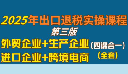 崔sir·出口退税实操-外贸企业+生产企业+跨境电商+进口企业(四课合一)-项目网