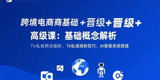 跨境电商基础+晋级+高级课：基础概念解析,Tk私域涨粉技巧,AI客服系统搭建-项目网