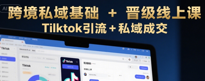 跨境私域基础+晋级线上课，Tilktok引流+私域成交-项目网