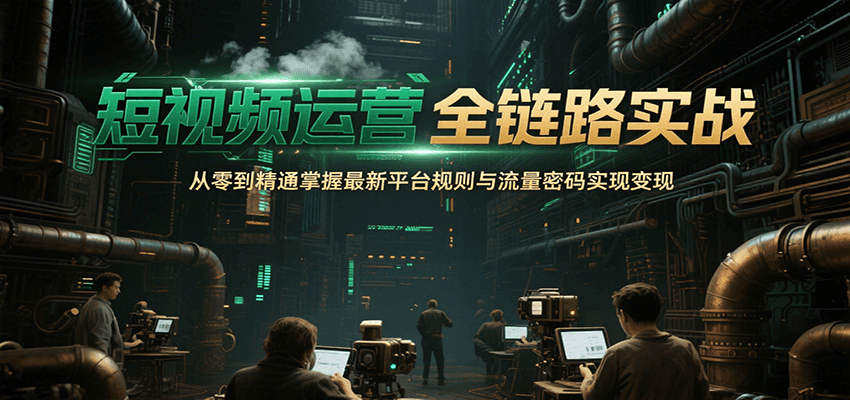 短视频运营全链路实战，从零到精通掌握最新平台规则与流量密码实现变现-项目网