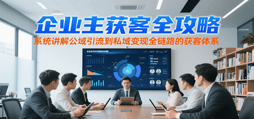 企业主获客全攻略，系统讲解公域引流到私域变现全链路的获客体系-项目网
