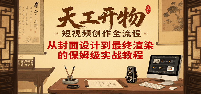 天工开物短视频创作全流程，从封面设计到最终渲染的保姆级实战教程-项目网