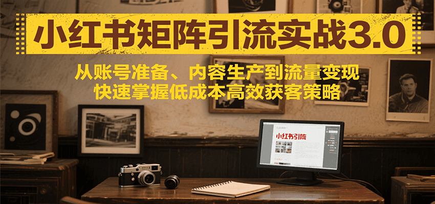 小红书矩阵引流3.0，从账号准备、内容生产到流量变现，快速掌握低成本高效获客策略-项目网