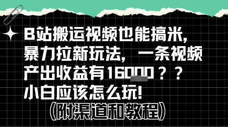 b站掘金计划？搬运视频也能挣拉新的收益，小白应该怎么玩！-项目网