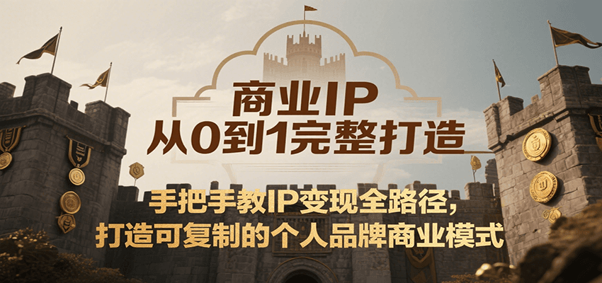 商业IP从0到1完整打造，手把手教IP变现全路径，打造可复制的个人品牌商业模式-项目网