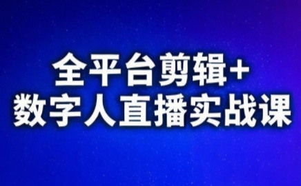 视频号、快手、抖音全平台剪辑+数字人直播实战课(更新7月)​-项目网
