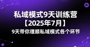 私域模式9天训练营【2025年7月】​9天带你理顺私域模式各个环节-项目网