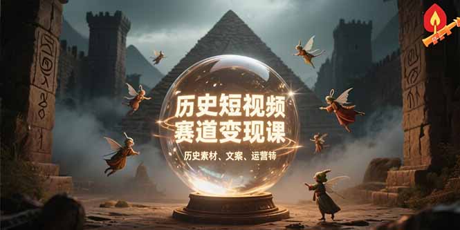历史短视频赛道变现课，百集素材库应用，文案剪辑技巧，账号运营全案-项目网