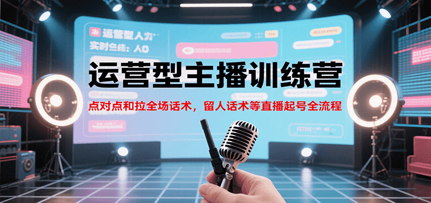运营型主播训练营，点对点和拉全场话术，留人话术等直播起号全流程(更新7月)-项目网