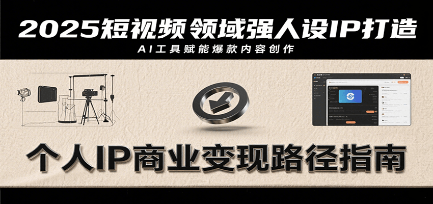 2025短视频领域强人设IP打造，结合爆款案例与AI工具应用，从个人出镜到商业成交转化-项目网