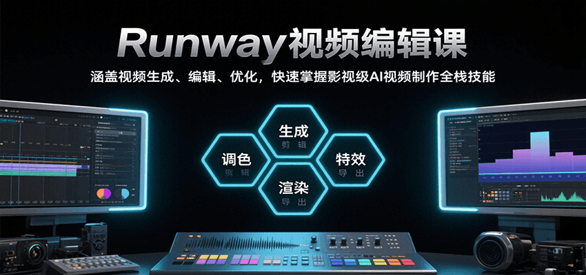 Runway视频编辑课，涵盖视频生成、编辑、优化，快速掌握影视级AI视频制作全栈技能-项目网
