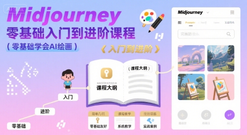 midjourney零基础入门到进阶课程，零基础学会AI绘画-项目网