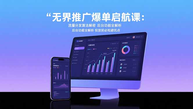 无界推广爆单启航课：流量分发算法解密 后台功能全解析 投放前必知避坑点-项目网