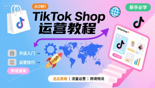 TikTok Shop从0到1运营教程，TikTok跨境电商新手必学课程-项目网