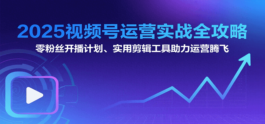 2025视频号运营实战全攻略：零粉丝开播计划、起号到到变现思维逻辑方法-项目网