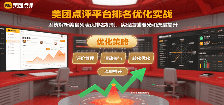 美团点评平台排名优化实战，系统解析美食列表页排名机制，实现店铺曝光和流量提升-项目网