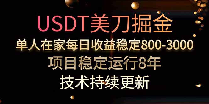 USDT美刀掘金，单人每日收益800-3000，稳定运行8年-项目网