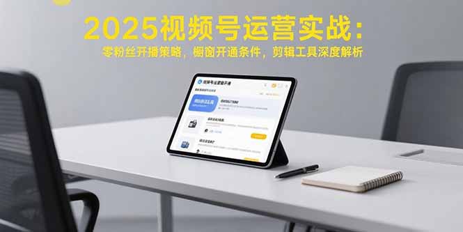 2025视频号运营实战：零粉丝开播策略，橱窗开通条件，剪辑工具深度解析-项目网