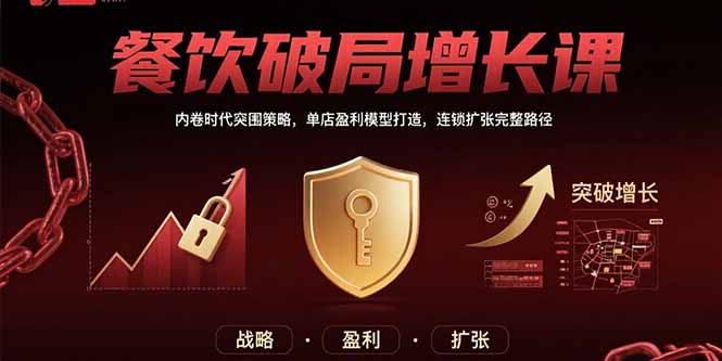 餐饮破局增长课：内卷时代突围策略，单店盈利模型打造，连锁扩张完整路径-项目网