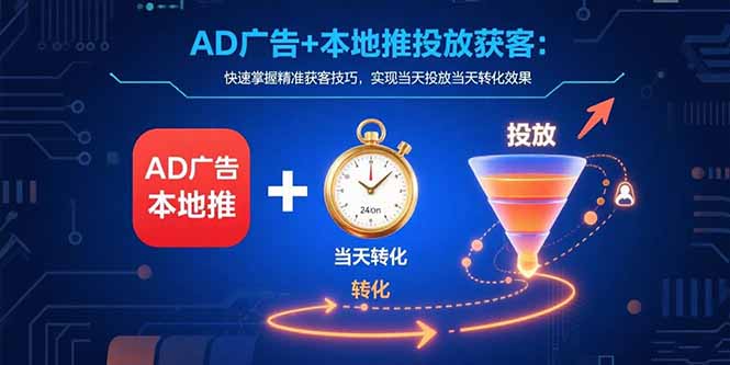 AD广告+本地推投放获客：快速掌握精准获客技巧，实现当天投放当天转化效果-项目网