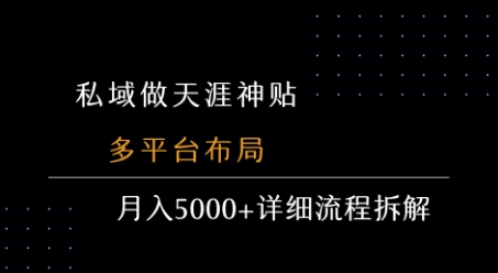 私域做天涯神贴 多平台布局 月入5k+详细流程拆解-项目网