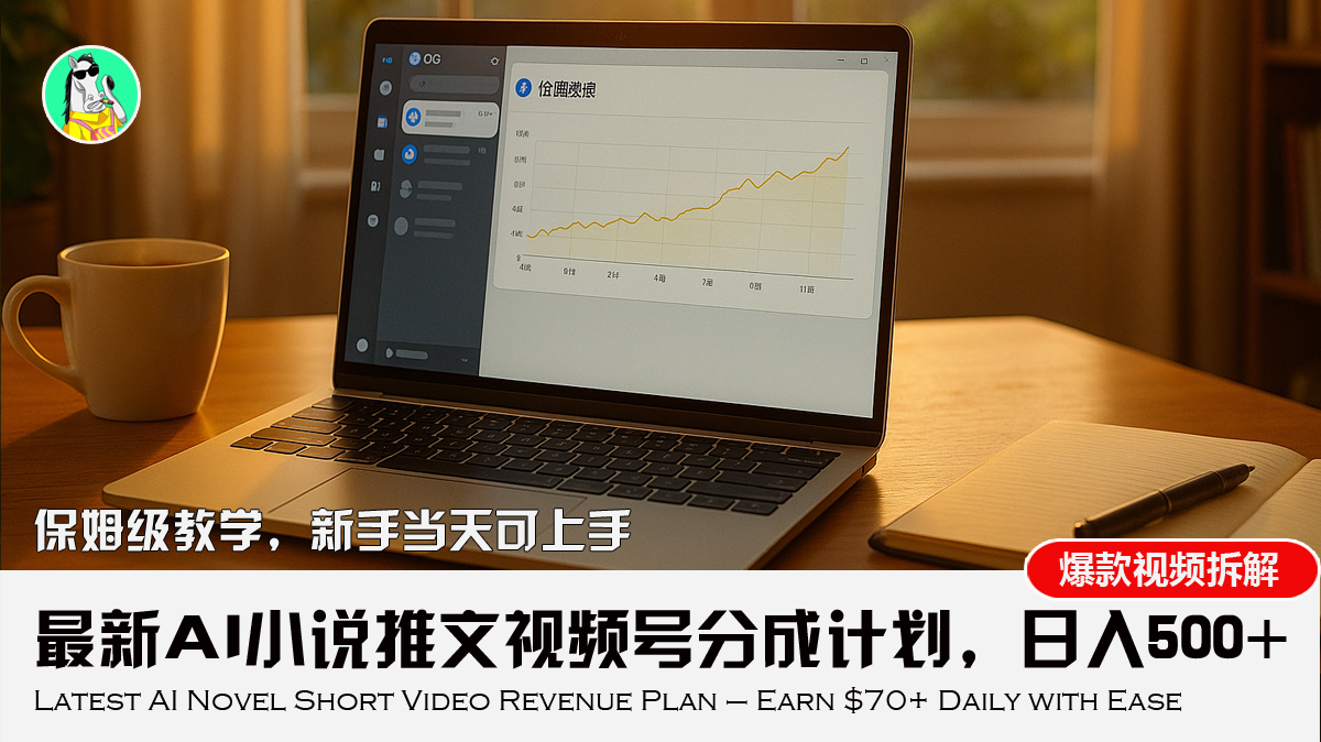 最新AI小说推文视频号分成计划，新手小白也能当天日入500+教程-项目网