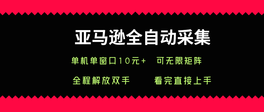 亚马逊全自动采集，单机单窗口一天10+，可无限矩阵去做【揭秘】-项目网