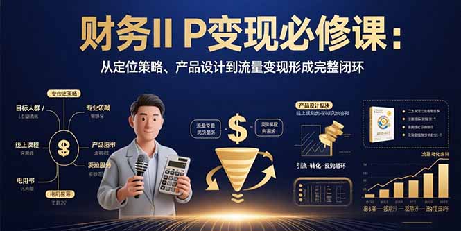 财务IP变现必修课：从定位策略、产品设计到流量变现形成完整闭环-项目网