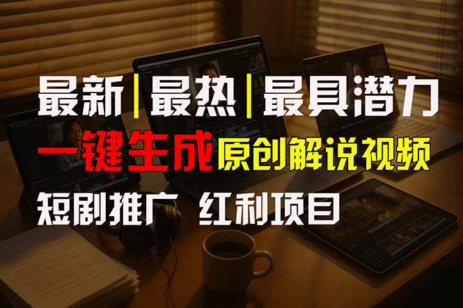 短剧推广新思路，AI一键生成原创解说视频，10分钟产出100条，30天赚了5.5w-项目网