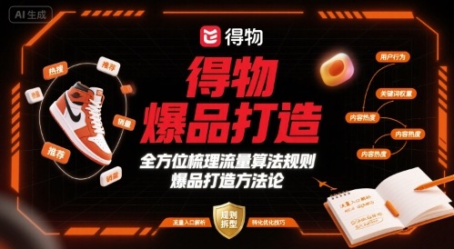 得物爆品打造，全方位梳理得物流量算法规则爆品打造规则-项目网